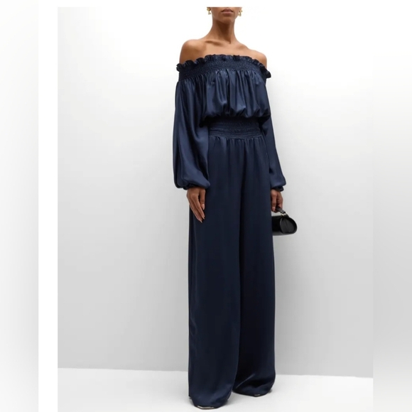 Ramy Brook New York Midnight Blue Off-Shoulder Teagan Jumpsuit - Picture 7 of 14